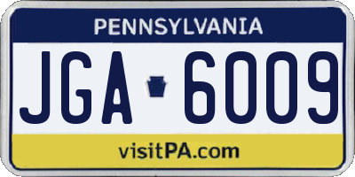 PA license plate JGA6009