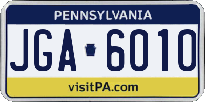 PA license plate JGA6010