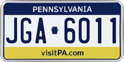 PA license plate JGA6011