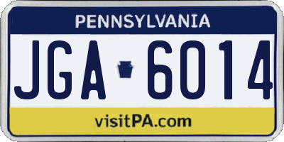 PA license plate JGA6014