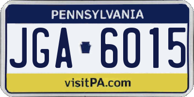 PA license plate JGA6015