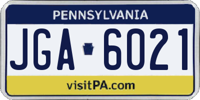 PA license plate JGA6021