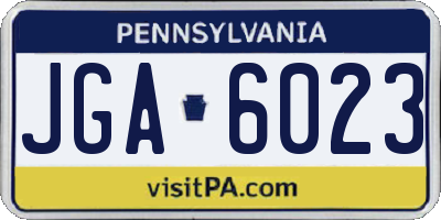 PA license plate JGA6023