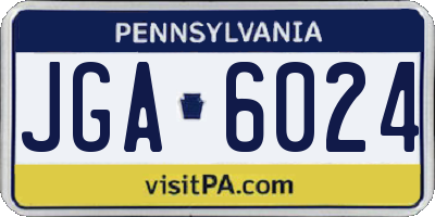 PA license plate JGA6024