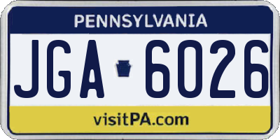 PA license plate JGA6026