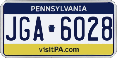 PA license plate JGA6028
