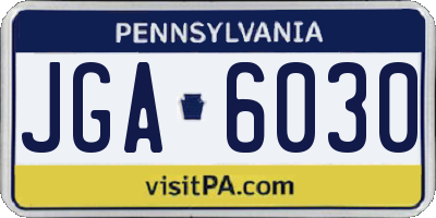 PA license plate JGA6030
