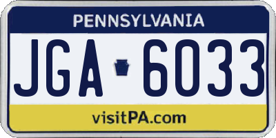 PA license plate JGA6033