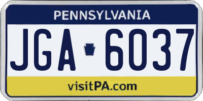PA license plate JGA6037