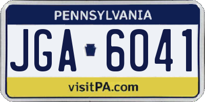 PA license plate JGA6041