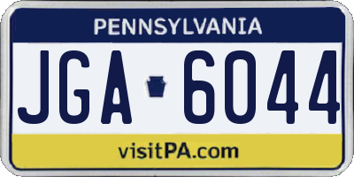 PA license plate JGA6044