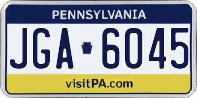 PA license plate JGA6045