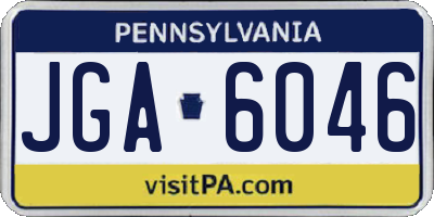 PA license plate JGA6046