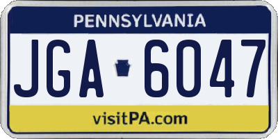 PA license plate JGA6047