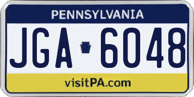 PA license plate JGA6048