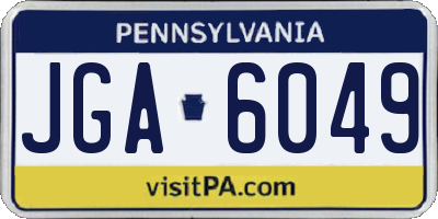PA license plate JGA6049
