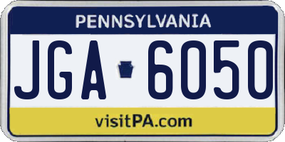 PA license plate JGA6050