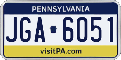 PA license plate JGA6051
