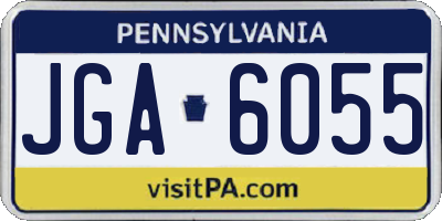 PA license plate JGA6055