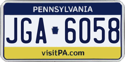 PA license plate JGA6058