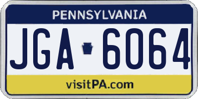 PA license plate JGA6064