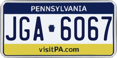 PA license plate JGA6067