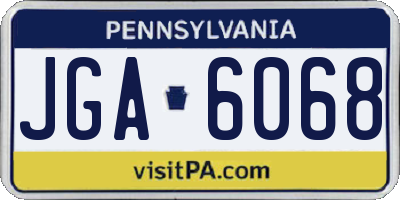 PA license plate JGA6068