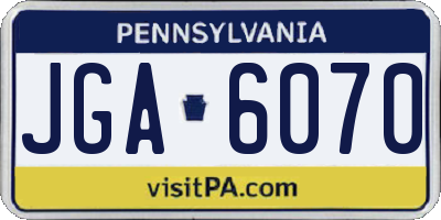 PA license plate JGA6070