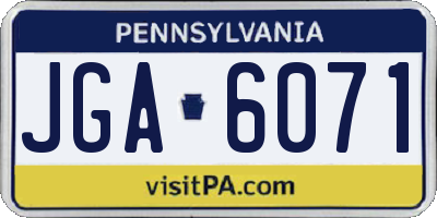 PA license plate JGA6071