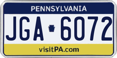 PA license plate JGA6072