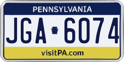 PA license plate JGA6074