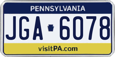 PA license plate JGA6078