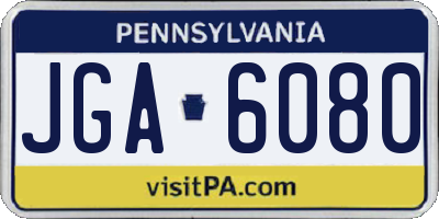 PA license plate JGA6080