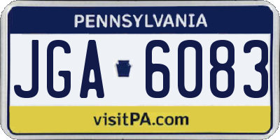 PA license plate JGA6083