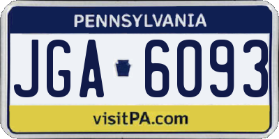 PA license plate JGA6093