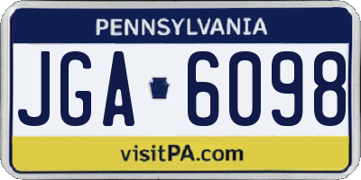 PA license plate JGA6098
