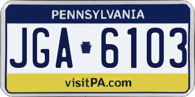 PA license plate JGA6103
