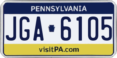 PA license plate JGA6105