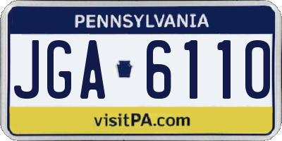 PA license plate JGA6110