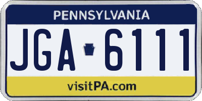 PA license plate JGA6111