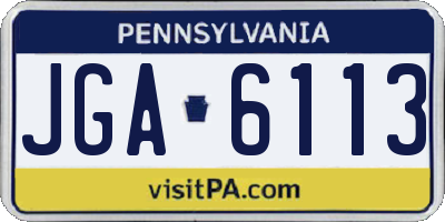PA license plate JGA6113