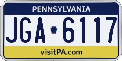 PA license plate JGA6117