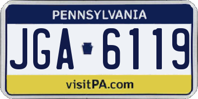 PA license plate JGA6119