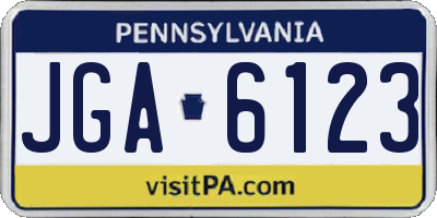 PA license plate JGA6123