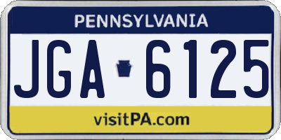 PA license plate JGA6125