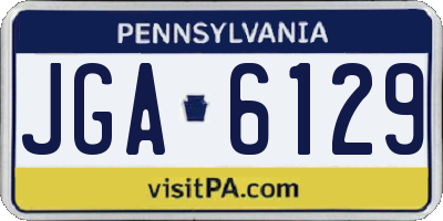 PA license plate JGA6129