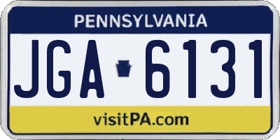 PA license plate JGA6131