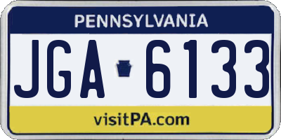 PA license plate JGA6133