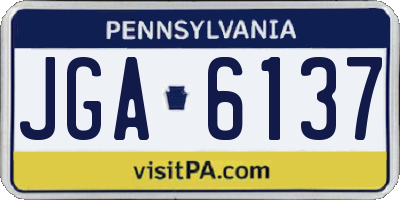 PA license plate JGA6137