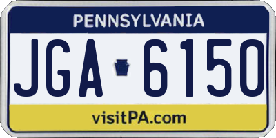 PA license plate JGA6150